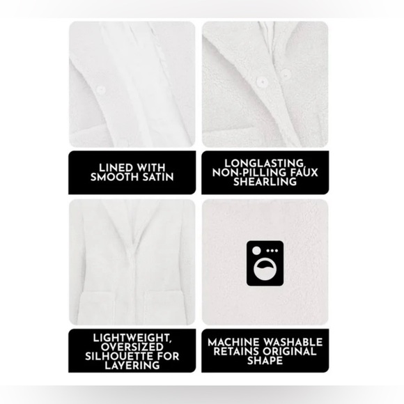 French Connection Women's Winter White Faux Shearling Teddy Lapel Midi Coat NWT - Picture 4 of 8